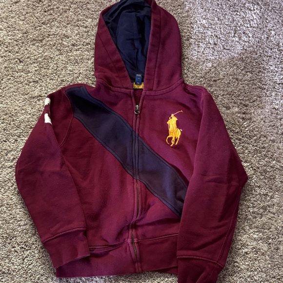 Polo by Ralph Lauren Red and Blue Hoodie Sweatshirt - Picture 1 of 2
